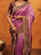 Royal Magenta Banarasi Silk Saree with Rich Zari Border & Traditional Woven Pallu | Designer Wedding & Festive Wear Saree