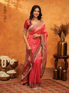Royal Red Banarasi Silk Saree with Intricate Zari Border & Grand Woven Pallu | Designer Wedding & Festive Wear Saree