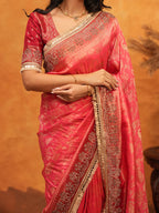 Royal Red Banarasi Silk Saree with Intricate Zari Border & Grand Woven Pallu | Designer Wedding & Festive Wear Saree