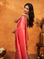 Royal Red Banarasi Silk Saree with Intricate Zari Border & Grand Woven Pallu | Designer Wedding & Festive Wear Saree