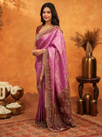 Royal Magenta Banarasi Silk Saree with Intricate Zari Border & Rich Woven Pallu | Designer Wedding & Festive Wear Saree