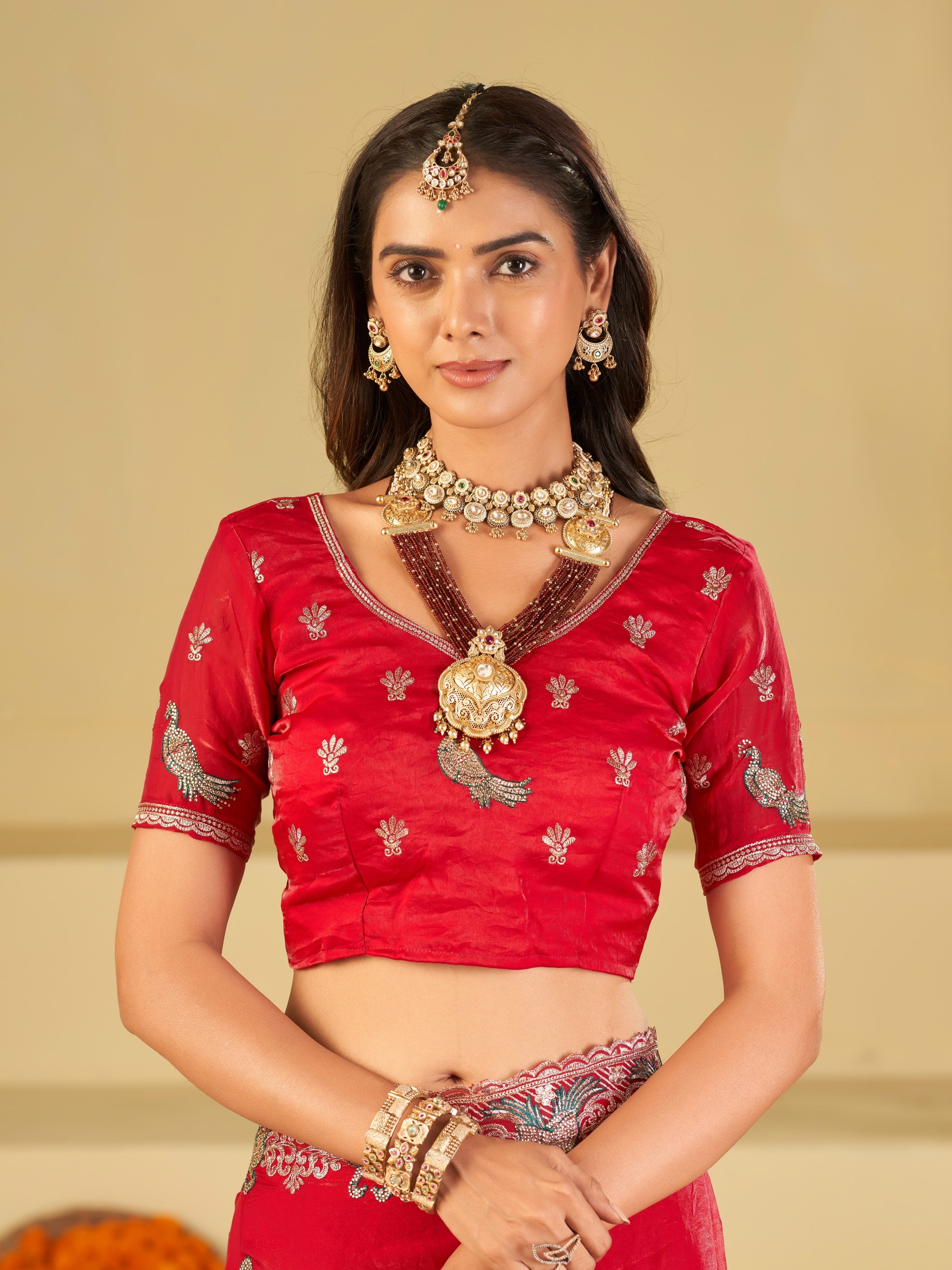 Rani Pink Designer Fendy Satin Saree with Peacock Embroidery & Heavy Embroidered Border | Premium Festive Wedding Wear Saree