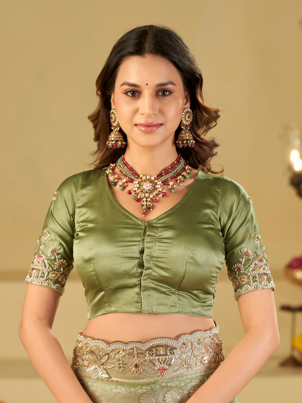 Pista Green Banarasi Silk Saree with Heavy Embroidered Border & Rich Zari Woven Pallu | Designer Wedding Festive Saree
