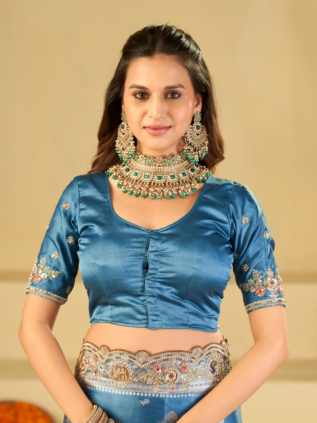 Royal Blue Banarasi Silk Saree with Heavy Embroidered Scallop Border & Rich Zari Woven Pallu | Designer Wedding Festive Saree