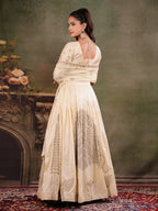 Ivory Cream Embroidered Lehenga Set with Designer Blouse & Matching Dupatta